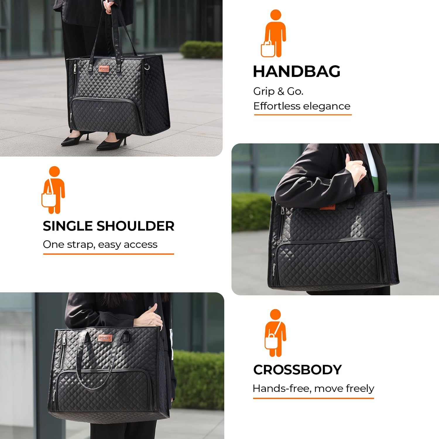 INSMEER Lunch Tote Bag for Women, Work Tote Bag with Lunch Compartment & 15.6 Inch Laptop Bag, 22L Insulated Lunch Box with Leakproof for Office, Business, Travel, Nurse - Image 7