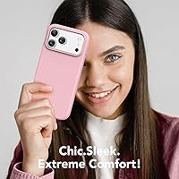 Vista 1359 de GONEZ Funda de silicona para iPhone 15 Pro Max, compatible con Magsafe, protector de cámara + protector de pantalla, forro de microfibra suave Negro