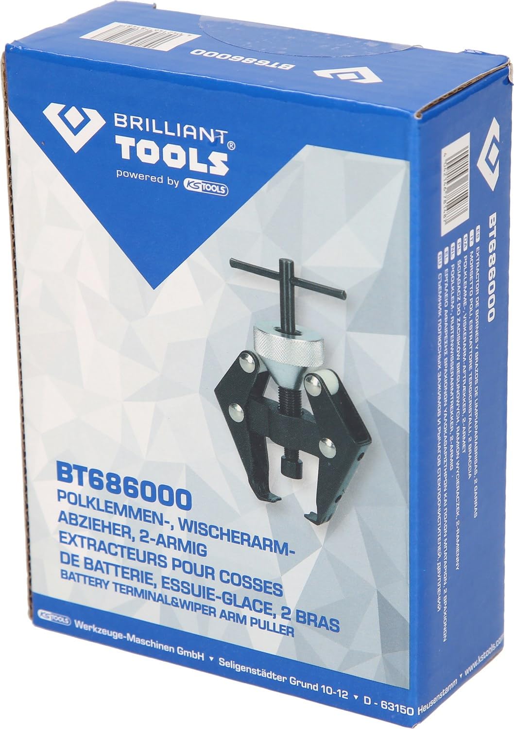 BRILLIANT TOOLS BT686000 Morsetto poli, estrattore tergicristalli, 2 braccia [Powered by KS TOOLS]