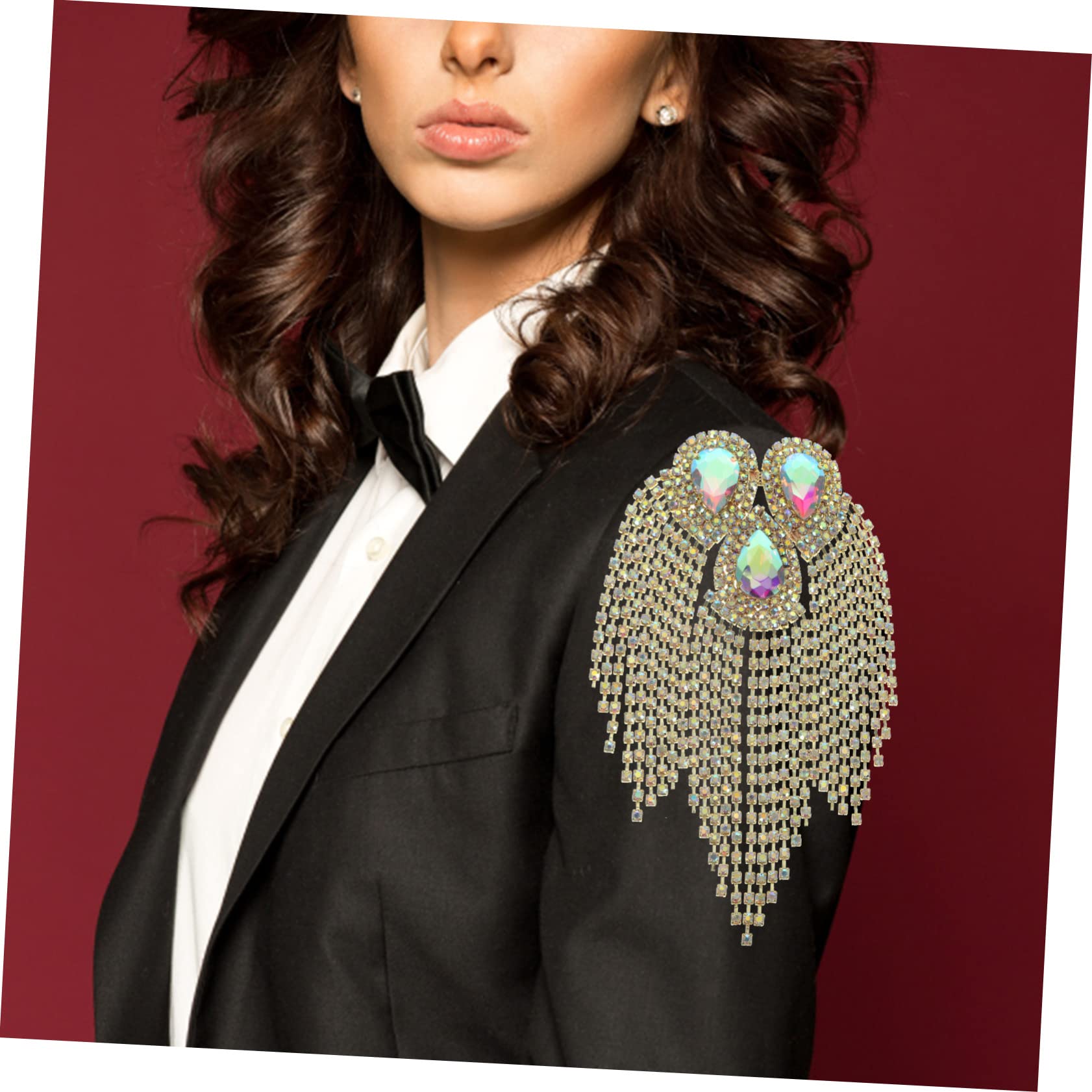 Lurrose 5pezzi Spilla Decorativa Con Frangia Per Abbigliamento Accessorio Elegante Per Giacche e Base Dorata Ab