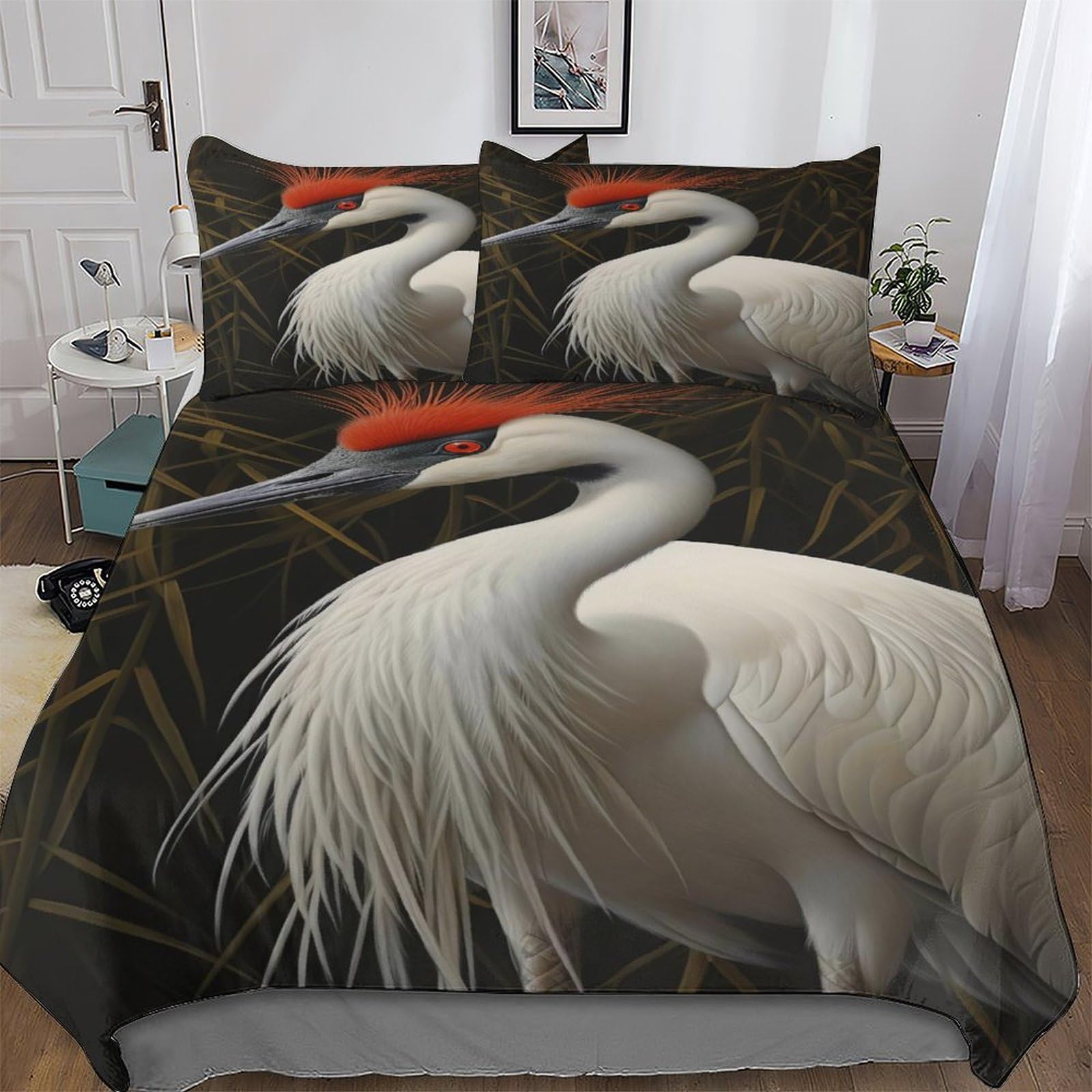 Linge de lit grue avec housse de couette king 220x240cm en coton microfibre