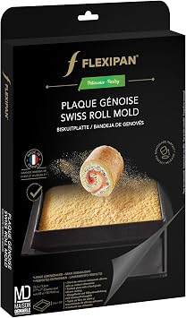 Flexipan by Silpat Sponge Cake Baking Pan - The Original Non-Stick Mold Handcrafted in France Since 1965 - Trusted by World-Class Chefs - Certified Food Safe Flexipan Technology (Swiss Roll)