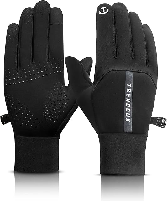 TRENDOUX Winter Running Thermal Gloves, Touch Screen Gloves Men Women Anti-slip Lightweight Liners for Cycling Biking Sporting Driving for Women