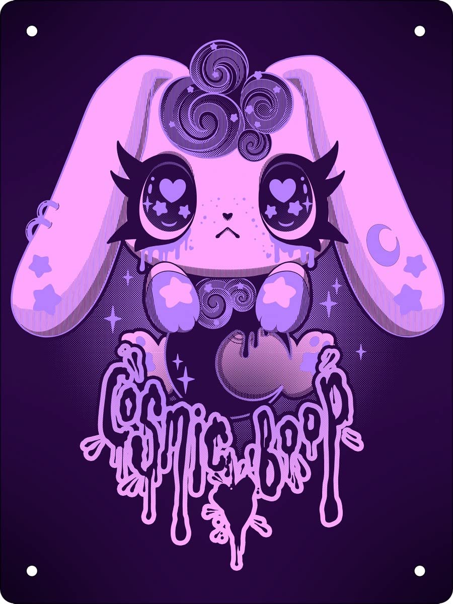 Cosmic Boop Boop Bunny Mini Tin Sign 15X20centimeters