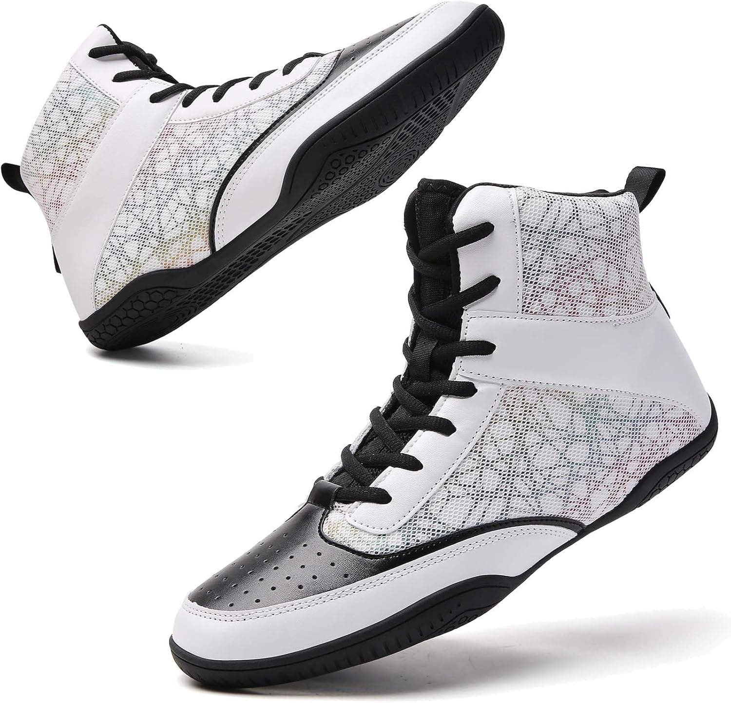 Boxing Shoes for Men Women Wrestling Shoe Lightweight Breathable High Top Fitness Weightlifting Powerlifting Shoes