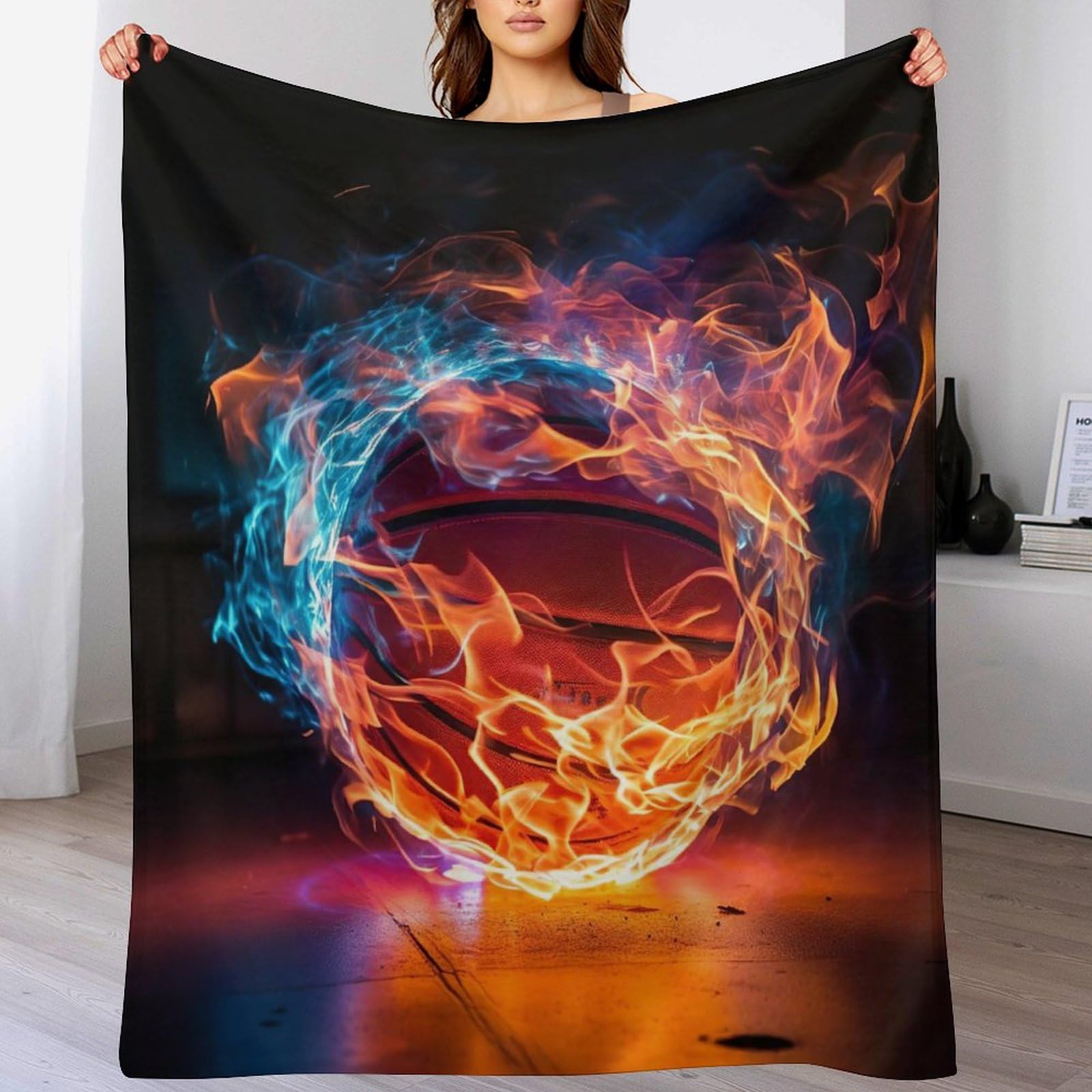 Manta de franela de baloncesto infantil y adulto de 140x180 cm