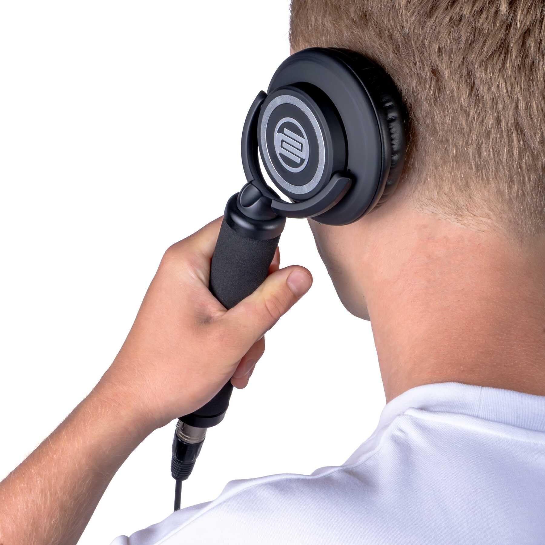 Reloop RHP-10 Mono - Construcción Profesional De Un Solo Oído con Conductor De Neodimio De 50 Mm, Mango Ergonómicamente Acolchado, Conexión Cableada, Negro
