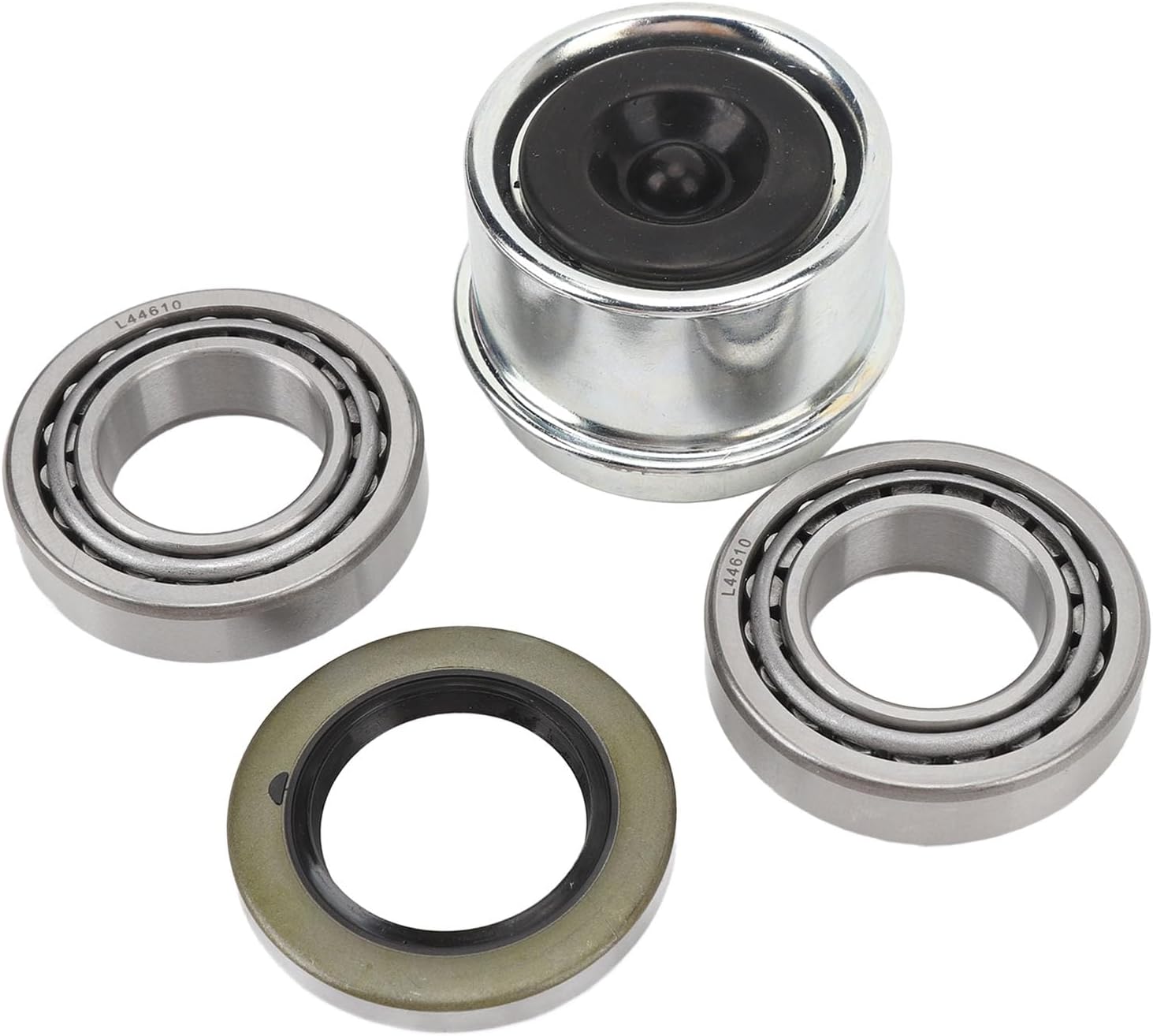 2 Set Trailer Wheel Hub Bearings Kit, Boat Trailer Axle Bearings Kit, Includes L44643 L44610 Bearings, Grease Seals, Dust Covers and Cotter Pins, for 1 Inch 2000-2200 LB Boat Tra