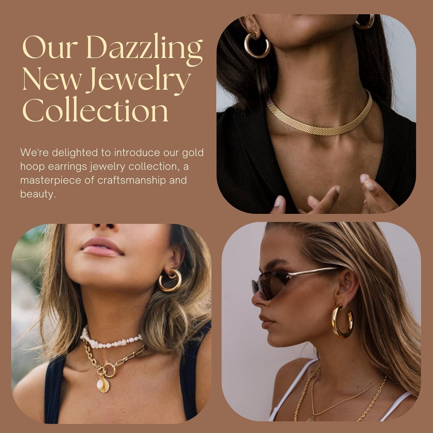 Chunky Gold Hoop Earrings: 14K Gold Plated, Non Tarnish, Lightweight, Open Tube Design, Hypoallergenic, Trendy Minimalist, 20/30/35/40/45/50MM - Image 3