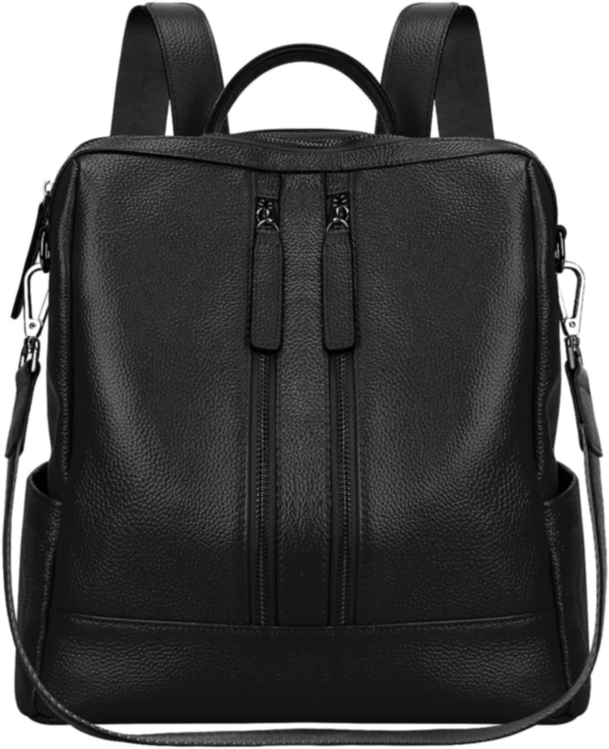 S-ZONE Lightweight Women Genuine Leather Backpack Small Casual Shoulder Bag Purse