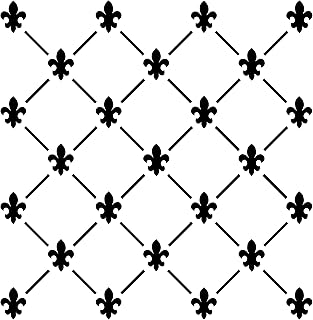 Fleur de Lis Allover Pattern Stencil (10 mil Plastic) | Decor Stencils for Painting on Wood, Wall, Tile, Canvas, Paper, Fabric, Furniture and Floor | Reusable Stencil | FS116 by Designer Stencils