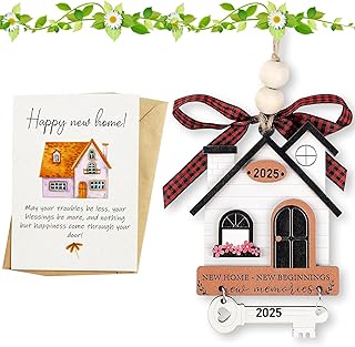 2Pcs Set New Home Gifts for Couple Ornament and New Home Card, House Warming Gifts News Homes Plaque, Unique Housewarming ...