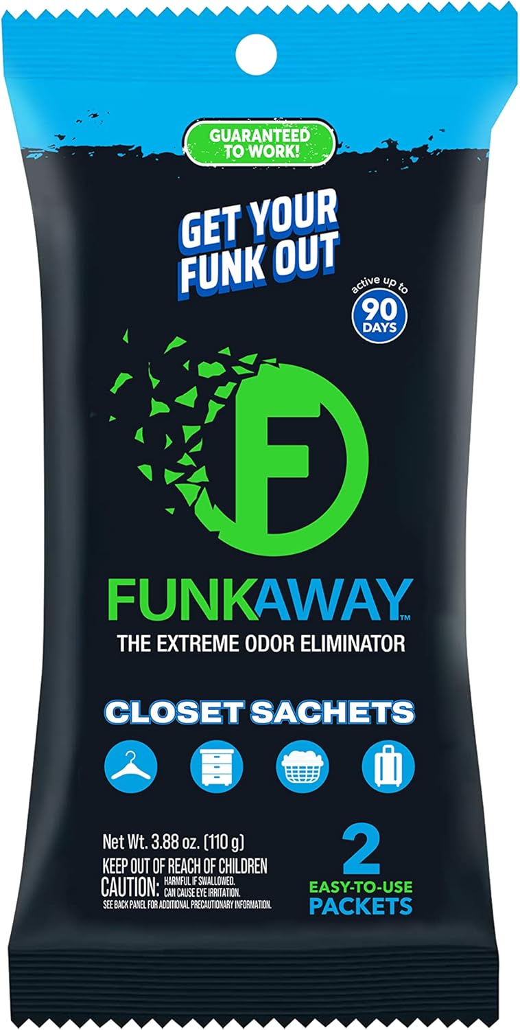 FunkAway Extreme Odor Eliminator Closet Sachet, 8-Pack