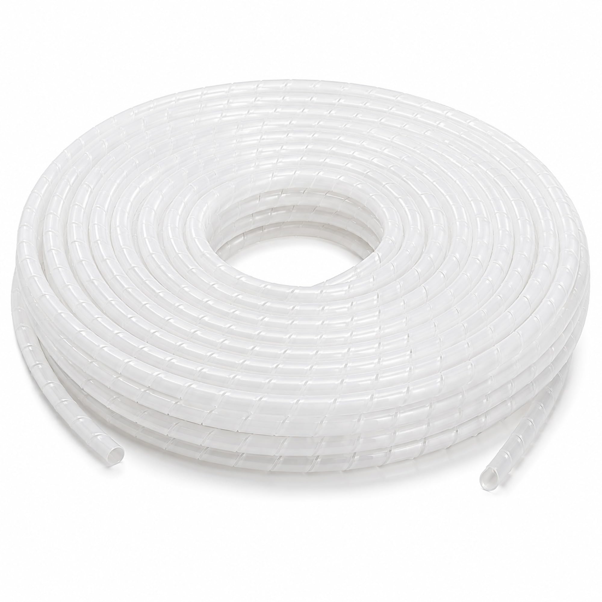 On1shelf 22mm Natural Spiral Wrap, 10m Translucent Cable Tidy Sleeve, Flexible Wire Management Tube for PC, TV, Home Cinema, Office, Desk and Workshop Leads