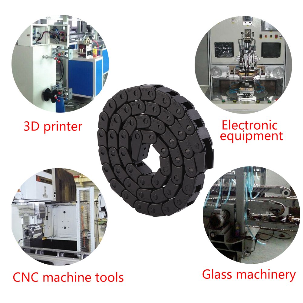 R28 łańcuch przeciągowy, czarny nylonowy uchwyt kablowy, przeciąganie kabli, do narzędzi maszyn CNC, sprzętu elektronicznego, maszyn przeciwpożarowych, maszyn do kamieni 1000 mm/40 cali