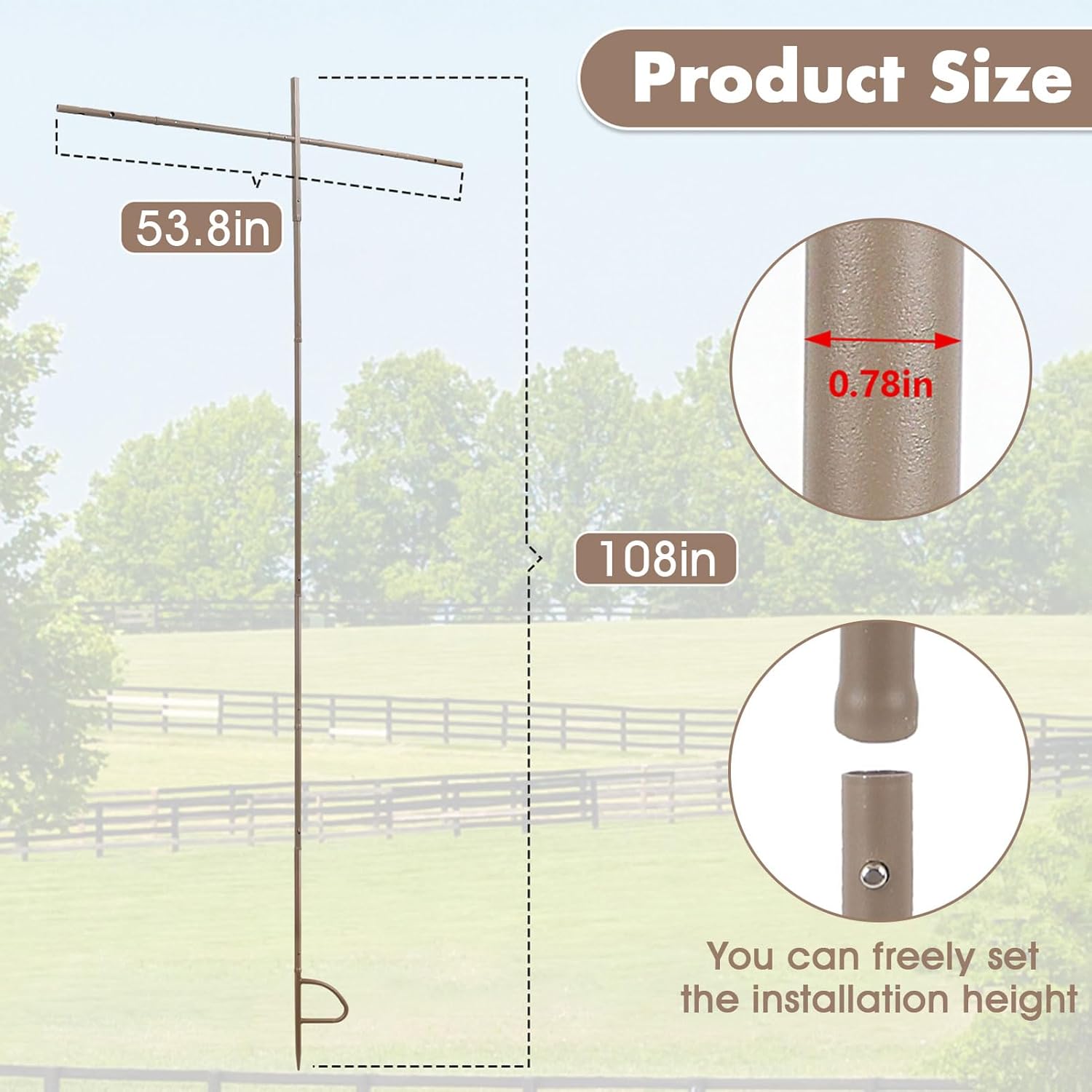 9 Ft Outdoors Dove Tree Mounting Pole,Dove Hunting Accessories for Your Dove Decoy Get Off The Ground (Dove Decoy Not Included)