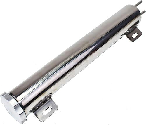 A-Team Performance - Tanque de desbordamiento de acero inoxidable con tapa torcida, ajuste universal - Compatible con GMC Chevy, Chevrolet, Dodge