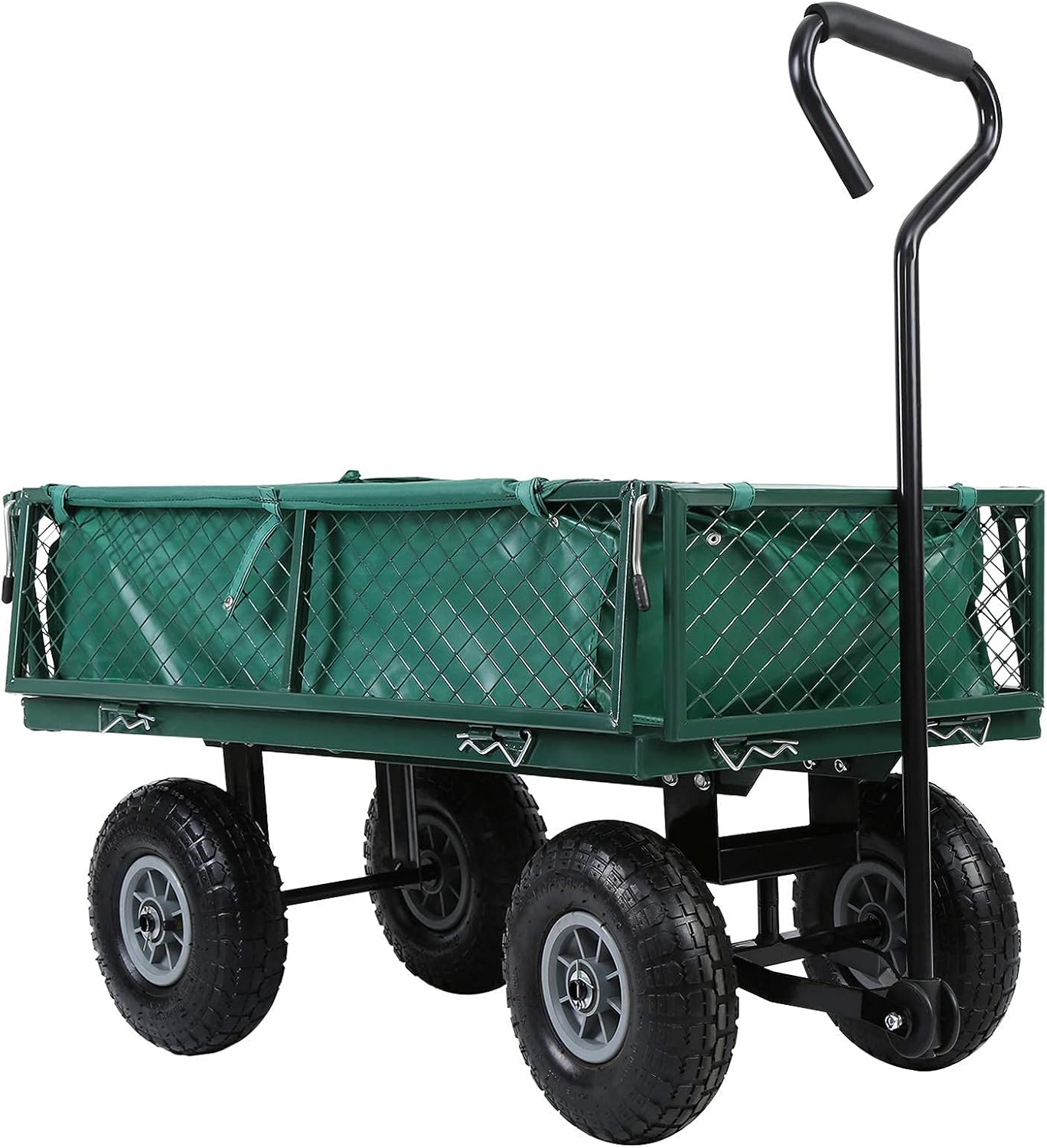 Carretilla plegable de jardín con 4 ruedas, carro plegable para exteriores para transportar en playa, jardín y camping