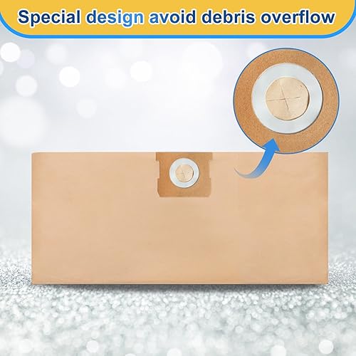 Miniatura 5 de KEEPOW 19-3100 Shop Vac Bags compatibles con aspiradora Stanley de 5 a 8 galones, paquete de 4 bolsas de filtro desechables