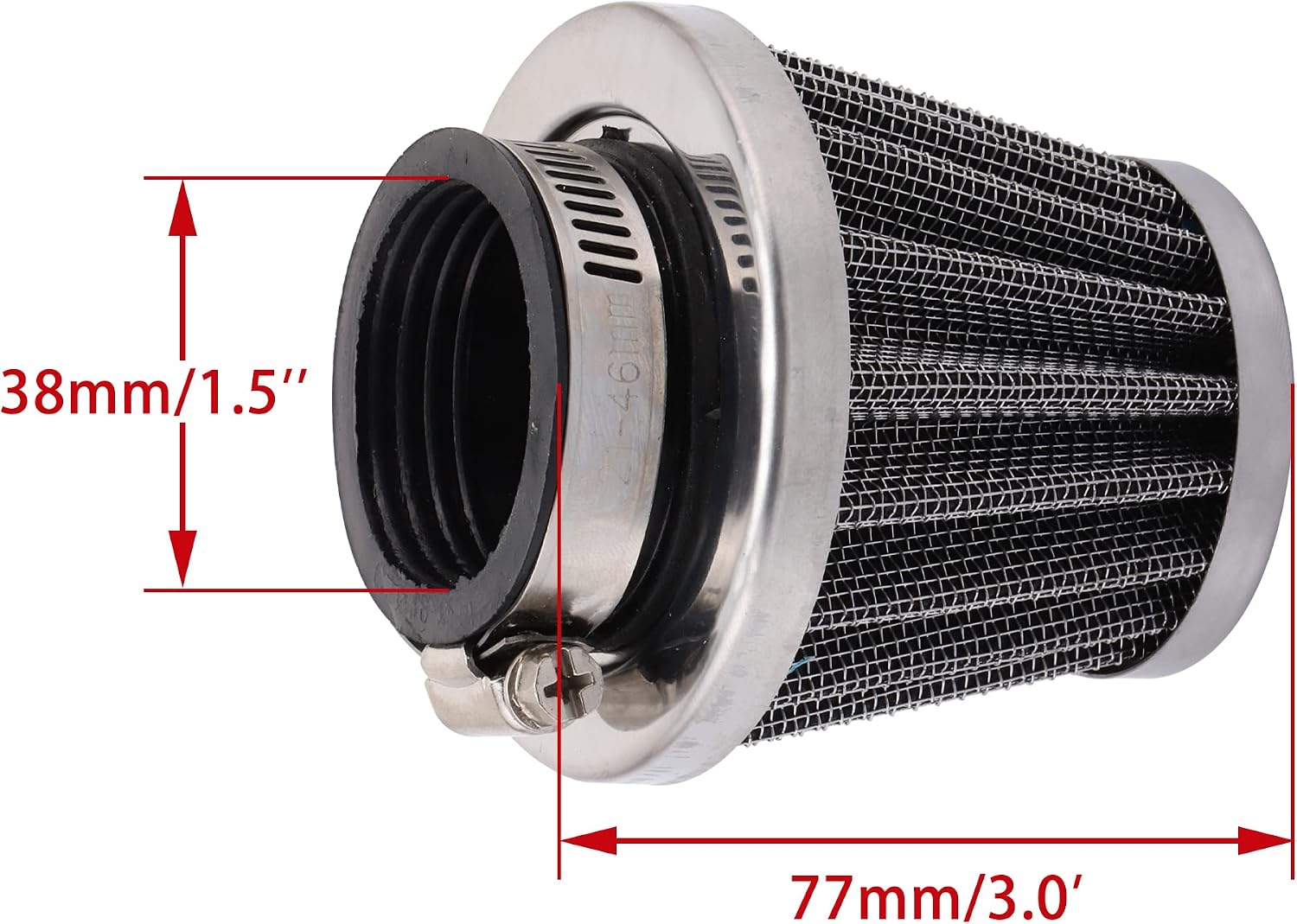WOOSTAR 38mm Air Filter Replacement for GY6 49cc 4 Stroke CB CG 150cc 200cc Moped Scooter ATV Dirt Pit Bike