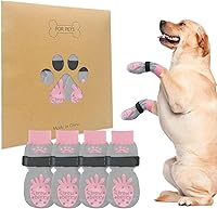 Vista 17 de BEAUTYZOO Calcetines antideslizantes para perros pequeños, medianos y grandes, protector de patas de perro con agarre para suelos de madera dura