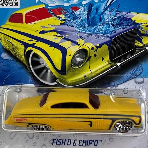 Miniatura 4 de Vehículo coleccionable de cambio de color con ruedas calientes fundidas a presión  Fish'd & Chip'd Car  Amarillo a Azul