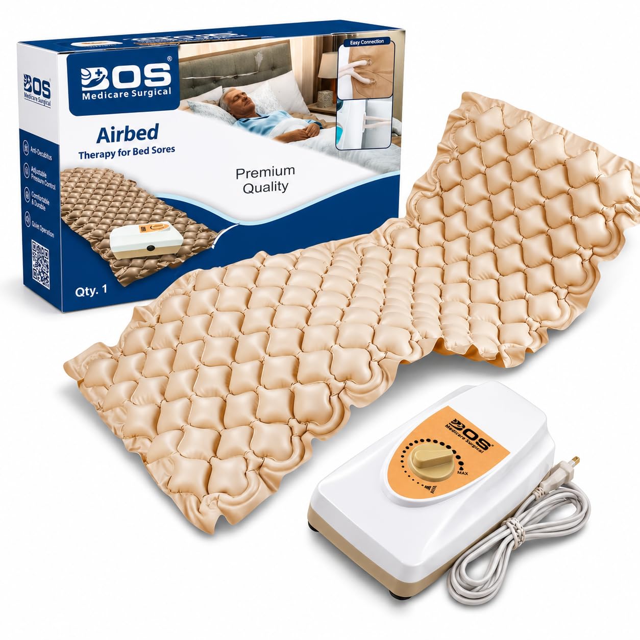 BOS Medicare Surgical Anti Decubitus Air Mattress with Electric Air Pump | Medical Bed Sore Prevention Alternating Pressure System | Waterproof, Anti-Bedsore, Pressure Relief Mattress for Patients-image-31
