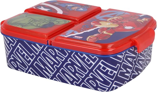 Avengers - Vengadores, 3 przegródki, pudełko na lunch dla dzieci, do szkoły, pudełko na lunch dla dzieci
