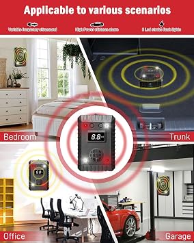 Ultrasonic Rodent Repeller for Car, Under Hood Mouse Repellent with Strobe Light, Rat Rodent Pest Deterrent for Cars RV, Pest Mouse Repeller for Cars Engine Truck Garage