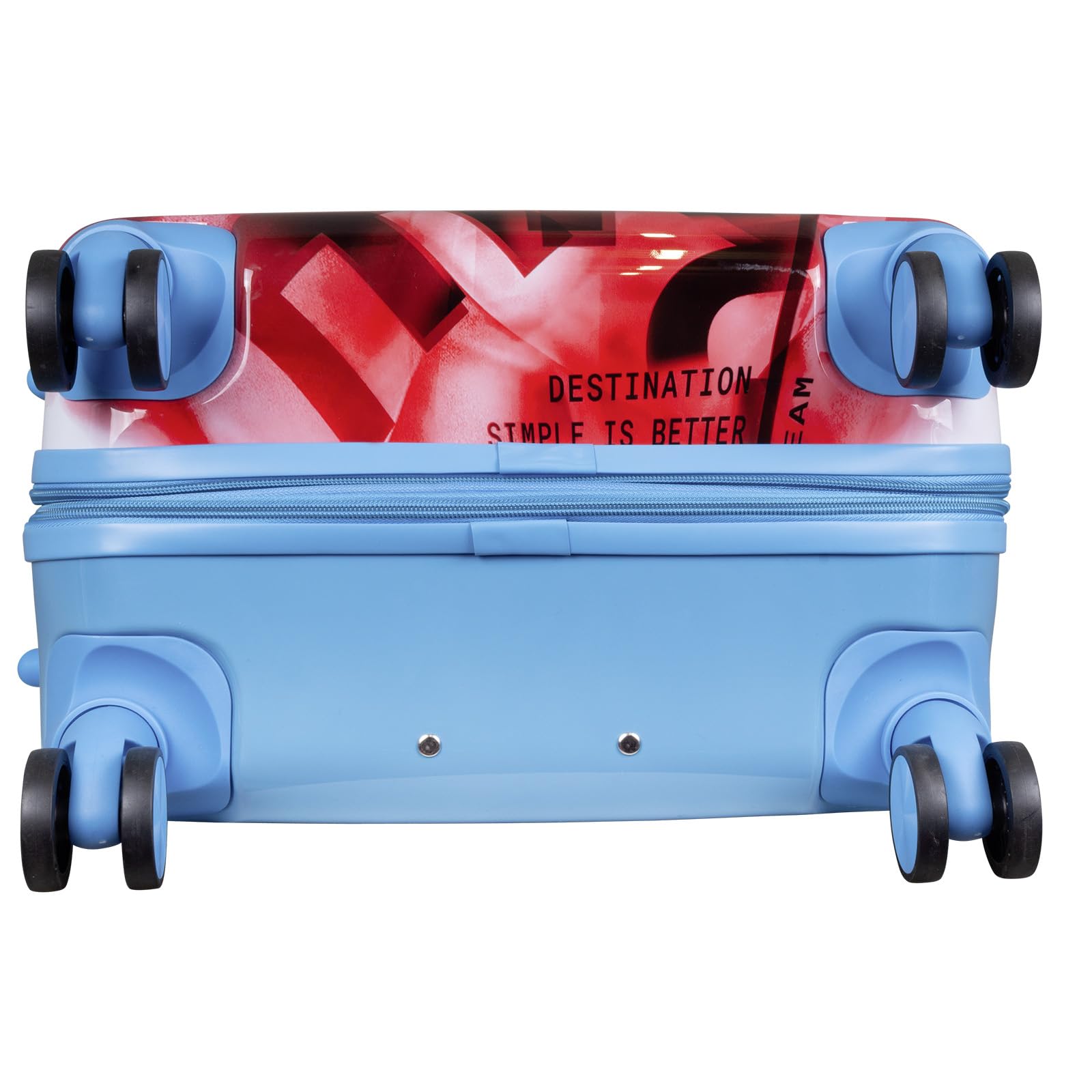 mittelgroßer Koffer Hartschale Verona 65cm 74 Liter 4 Räder Zahlenschloss blau-pink