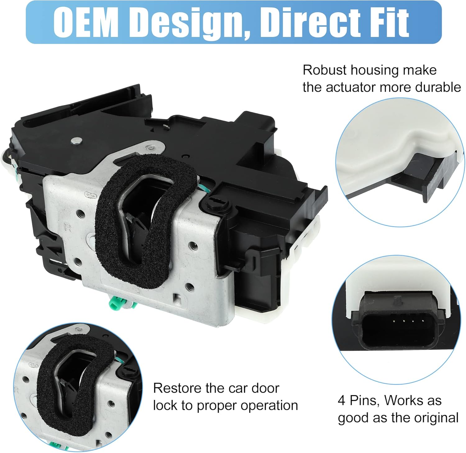 X AUTOHAUX Rear Right Side Door Lock Actuator Motor for Ford F-150 2009-2014 9L3Z-5426412-A