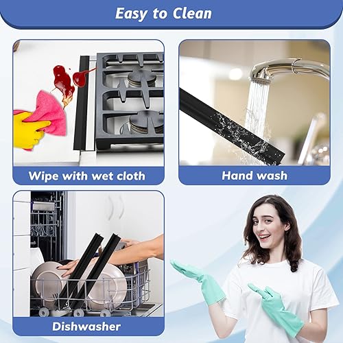 Miniatura 6 de Cubiertas de acero inoxidable para estufas, paquete de 2 unidades, 13.8  27.6 pulgadas, ajustables, resistentes al calor, no afiladas, fácil de