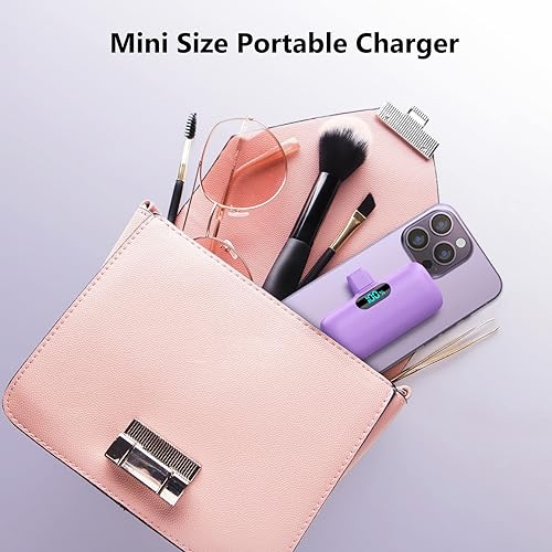 Miniatura 7 de Paquete de 2 Mini Cargador Portátil 5000mAh Banco de Energía, Energía Portátil de Teléfono Celular 3A PD USB C, Paquete de Batería con Pantalla LCD
