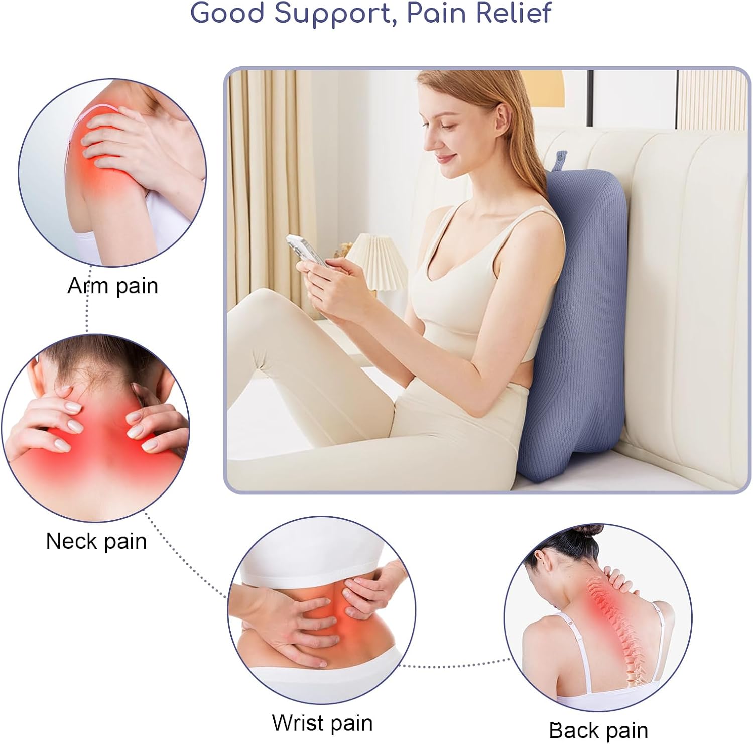 Ejoyous Face Down Pillow for Sleeping, Bed Wedge Pillow for Reading, Memory Foam Prone Pillow for Stomach Sleeper