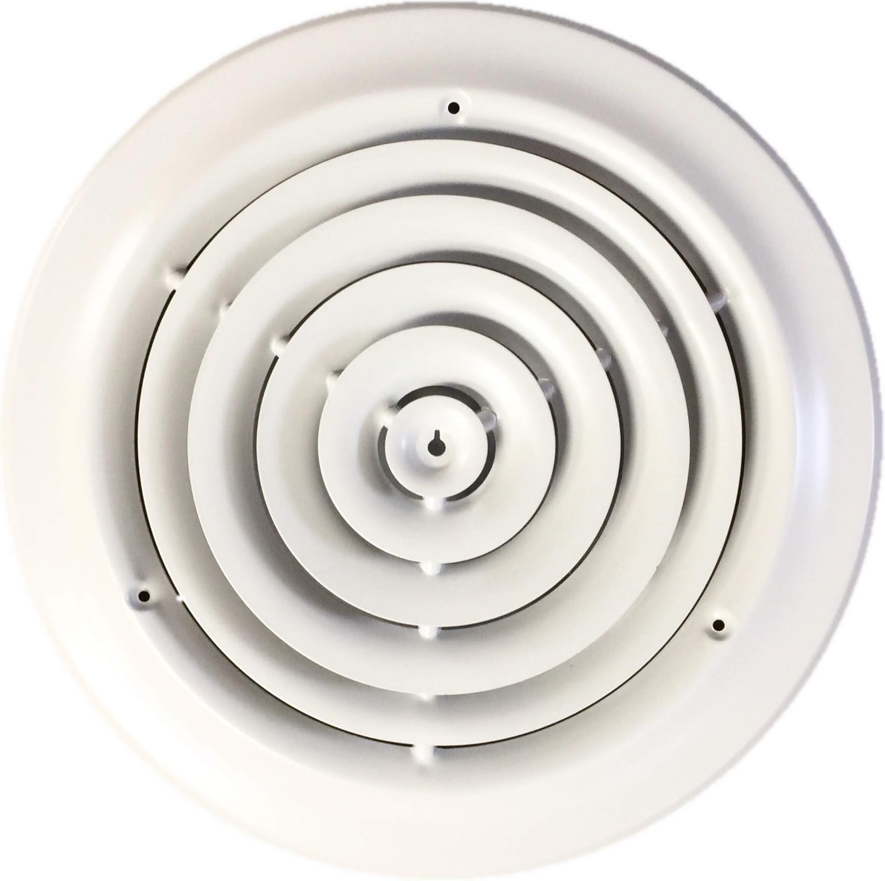 HBW 10" Round Ceiling Diffuser White Powder Coated with Outside Dimension of 14" Fitting in 10" Duct