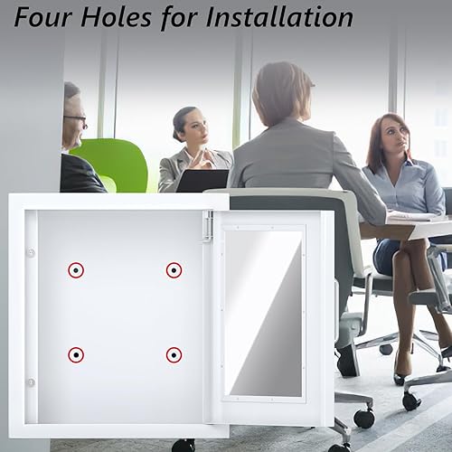 Miniatura 5 de NLShan Armario AED, gabinete de almacenamiento de montaje en pared con placa de acero de metal y cerradura magnética, 14 x 7.9 x 14.2 pulgadas,