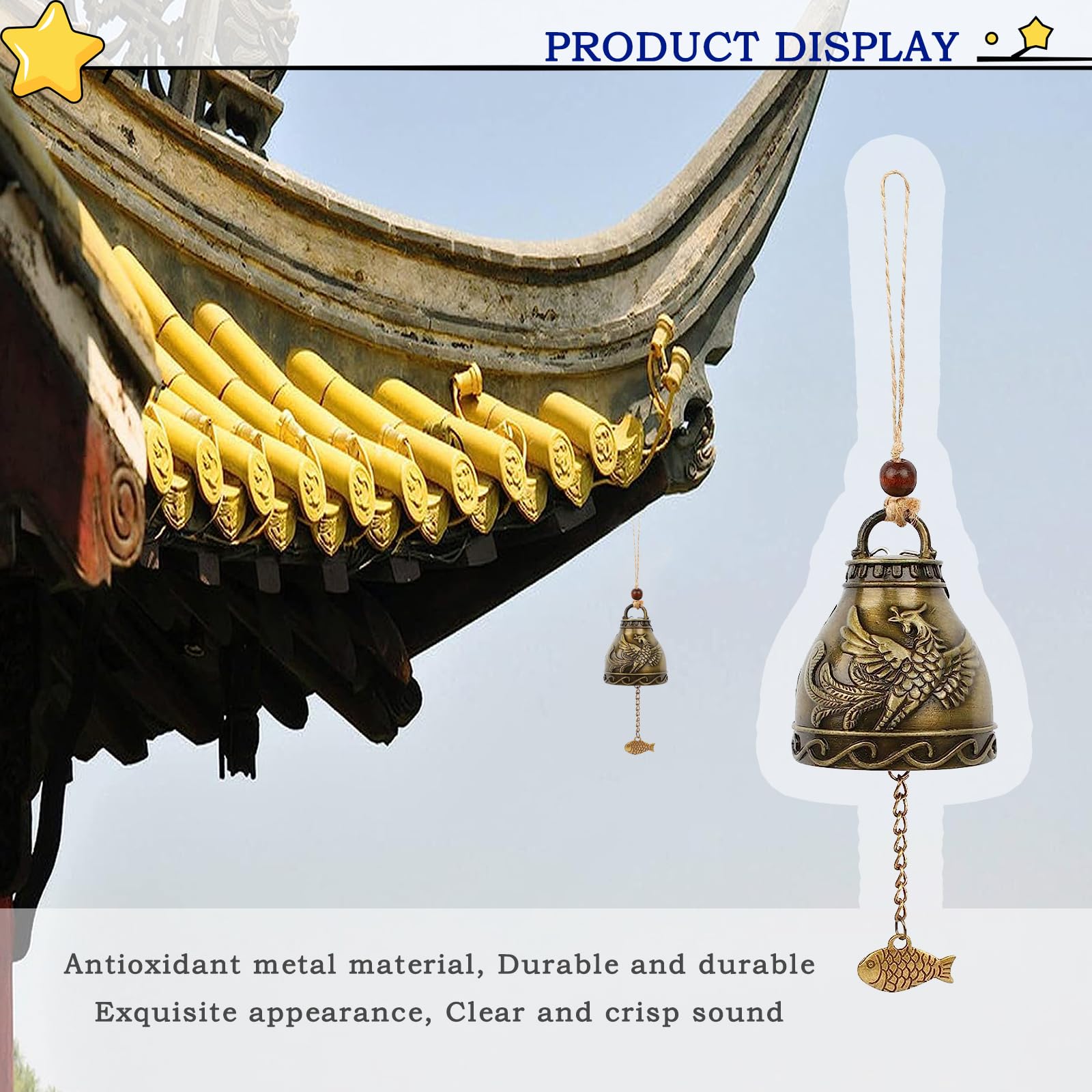 Astarin Campanelli a vento commemorativi per esterni con tono profondo, campanello a vento per esterni, simpatia, personalizzato con 6 tubi sintonizzati, elegante campanello per giardino, patio
