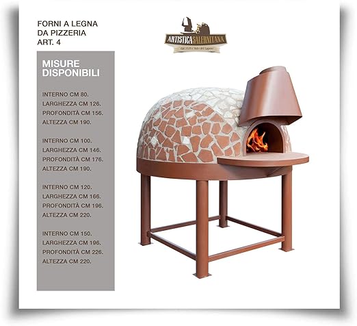 Horno de leña/gas napolitano de Pizzería profesional (80 cm de diámetro)