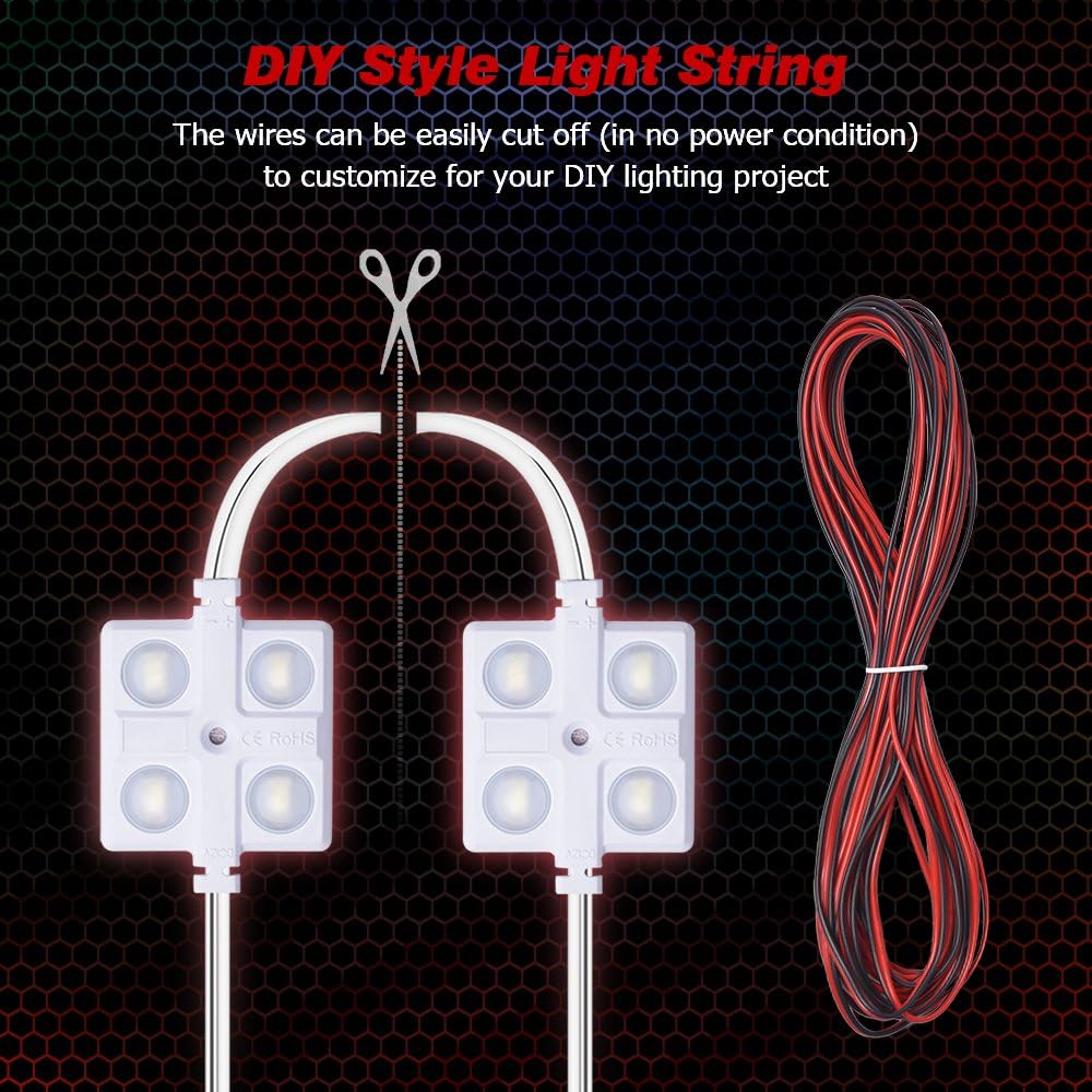 MICTUNING 40 LEDs Van Interior Light Kit 12V White LED Ceiling Light Kit Universal for Van RV Boats Caravans Trailers Lorries 10 Module Dome Light