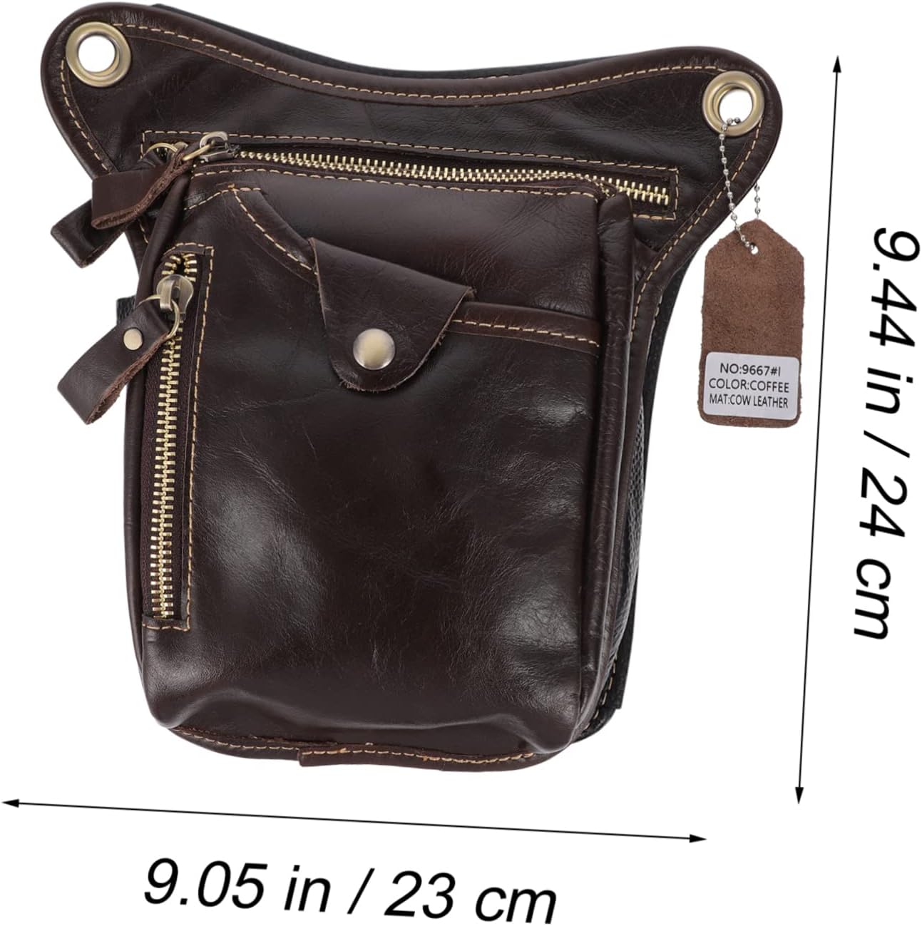 Vintage Pu Phone Bag for Men Multi-pocket Cycling Leg Pouch Retro Outdoor Waist Bag for Travel Sports and Daily Use Him