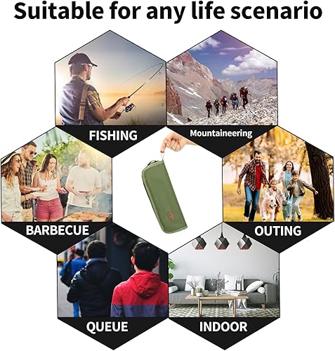 Miniatura 9 de Taburete de camping, taburete plegable portátil, sillas plegables aldult, taburete de pesca para senderismo al aire libre, 300 libras, carga verde,