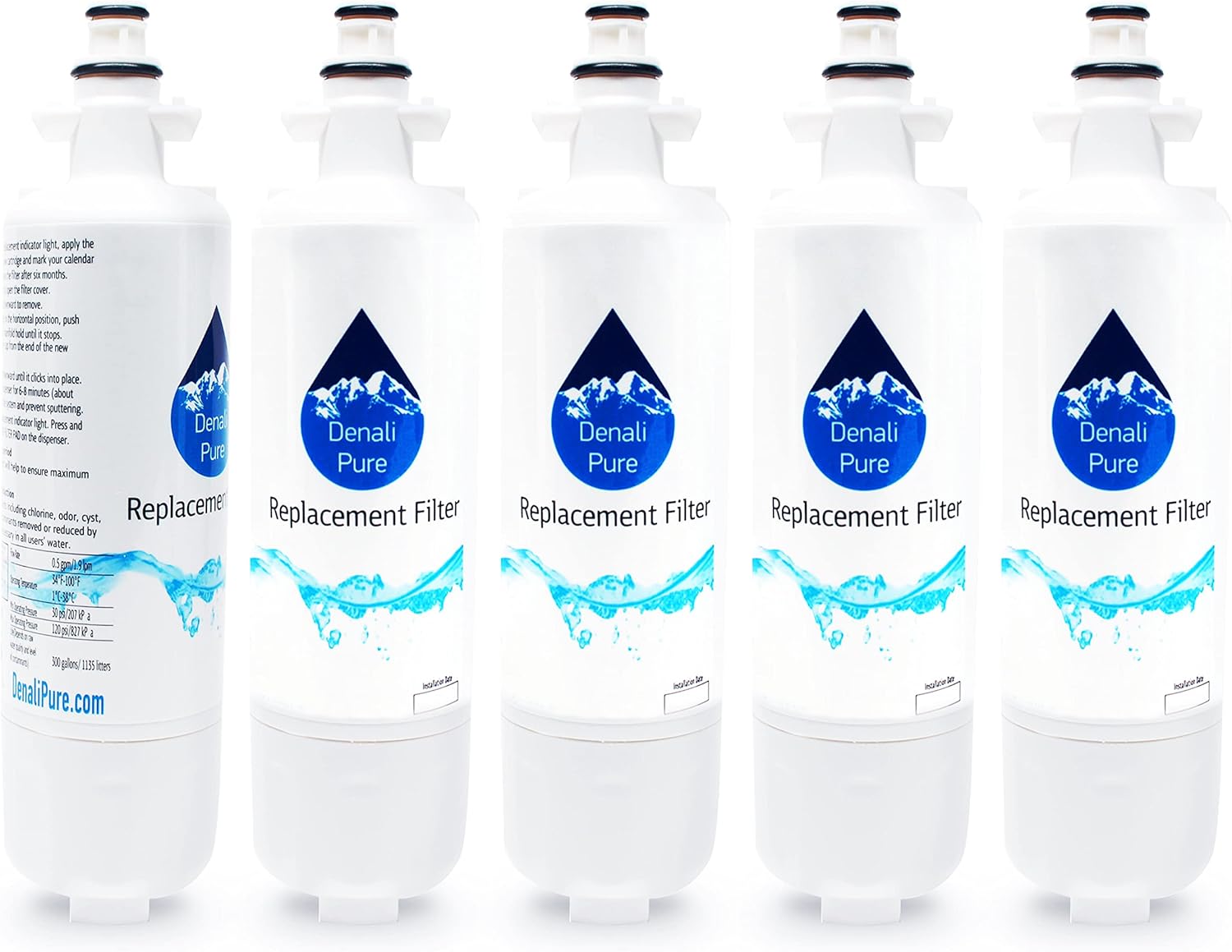 5-Pack Replacement for LG LFX28978ST/00 Refrigerator Water Filter - Compatible with LG LFX28978ST/00 Fridge Water Filter Cartridge