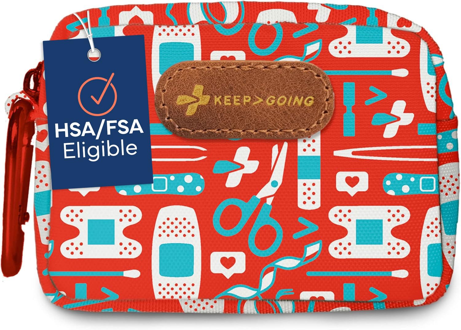 KEEP>GOING Small Travel First Aid Kit Kids – Mini First Aid Kit for Purse, Diaper Bag, Backpack with Latex-Free Bandages – 4 Oz., & 4.5 x 3.5 x 2 in, TSA-Approved