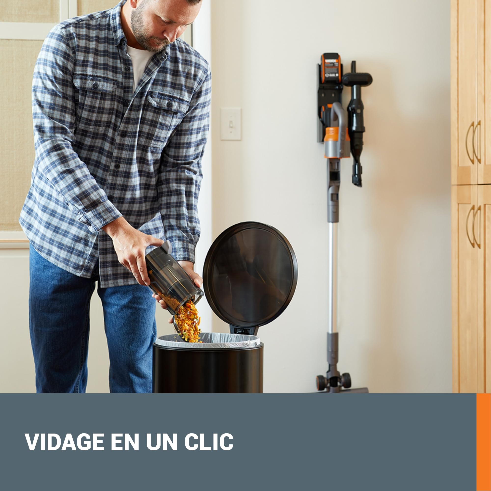 WORX 20V Akku Staubsauger WX038, 25kPa Handstaubsauger, 2x2Ah Akkus & Dual | 25 kPa Handstaubsauger, 45 Min. Laufzeit, für Haustierhaare, Teppich & Auto, 2x2Ah Akkus, Wandhalterung, Doppellader