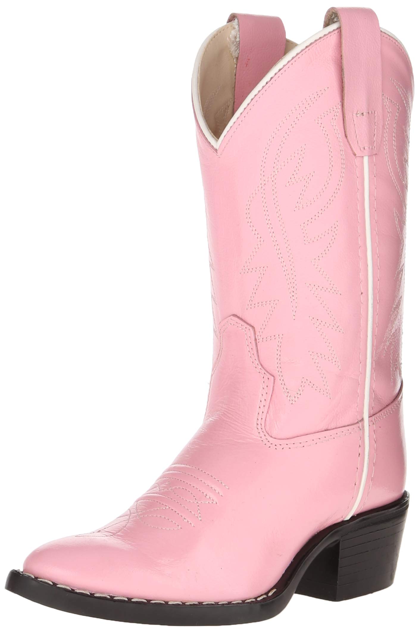 Old West Western Boots Girls Leather PVC Stitching 6 Infant Pink 3119