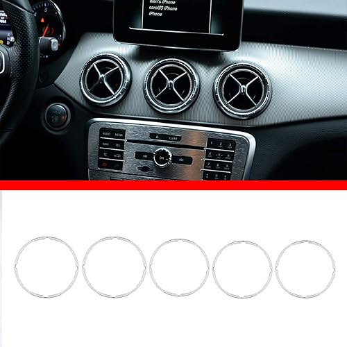 Miniatura 1 de YIWANG aleación de aluminio coche delantero aire acondicionado ventilación salida anillo ajuste para Mercedes Benz CLA GLA A B clase W176 W246