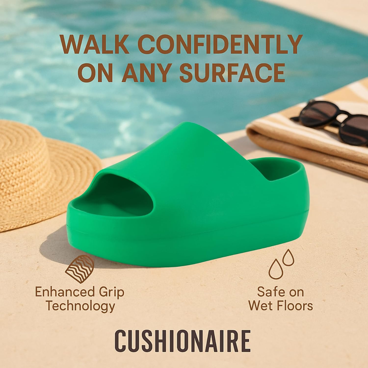 CUSHIONAIRE Women's Harrison platform slide sandal with +Comfort