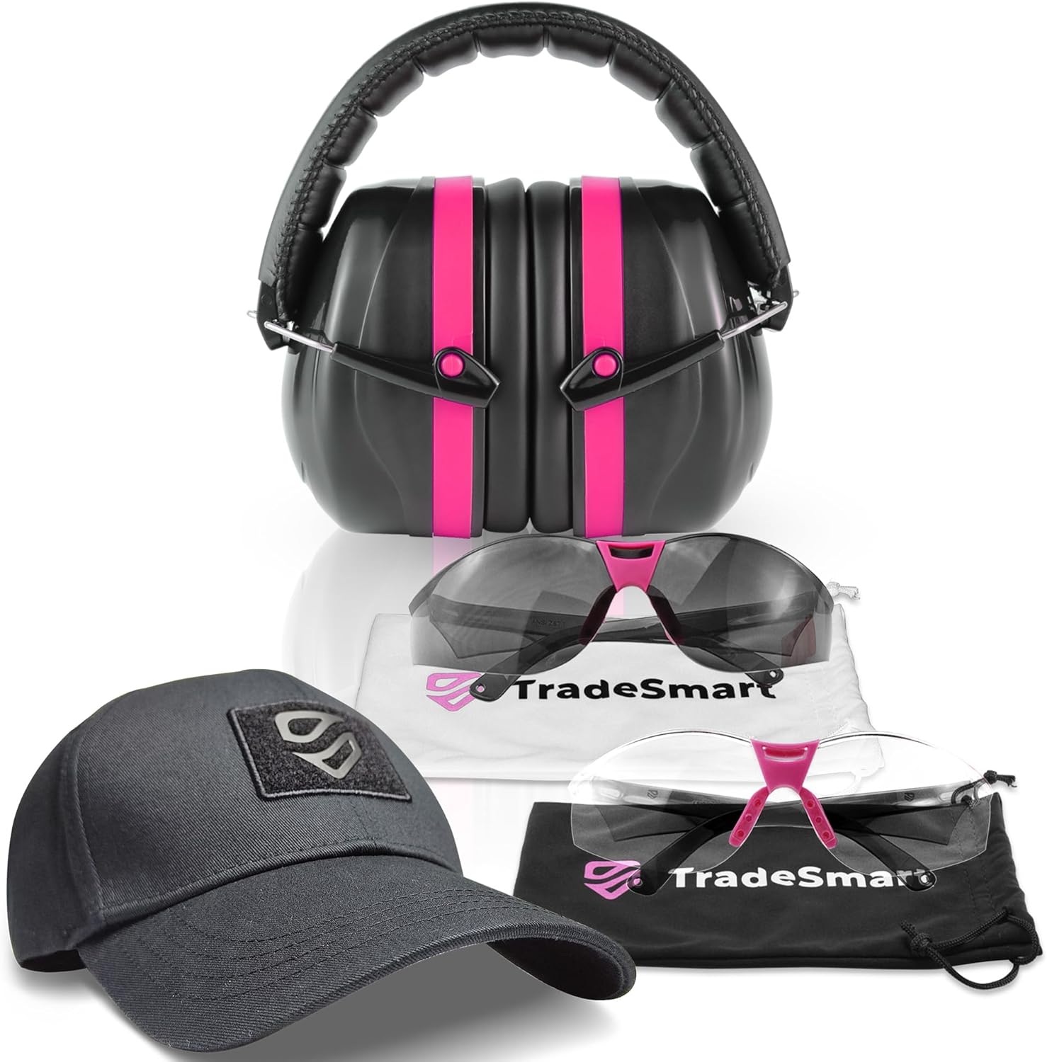 TradeSmart Gun Range Gear - Shooting Eye and Ear Protection with American Flag Hat