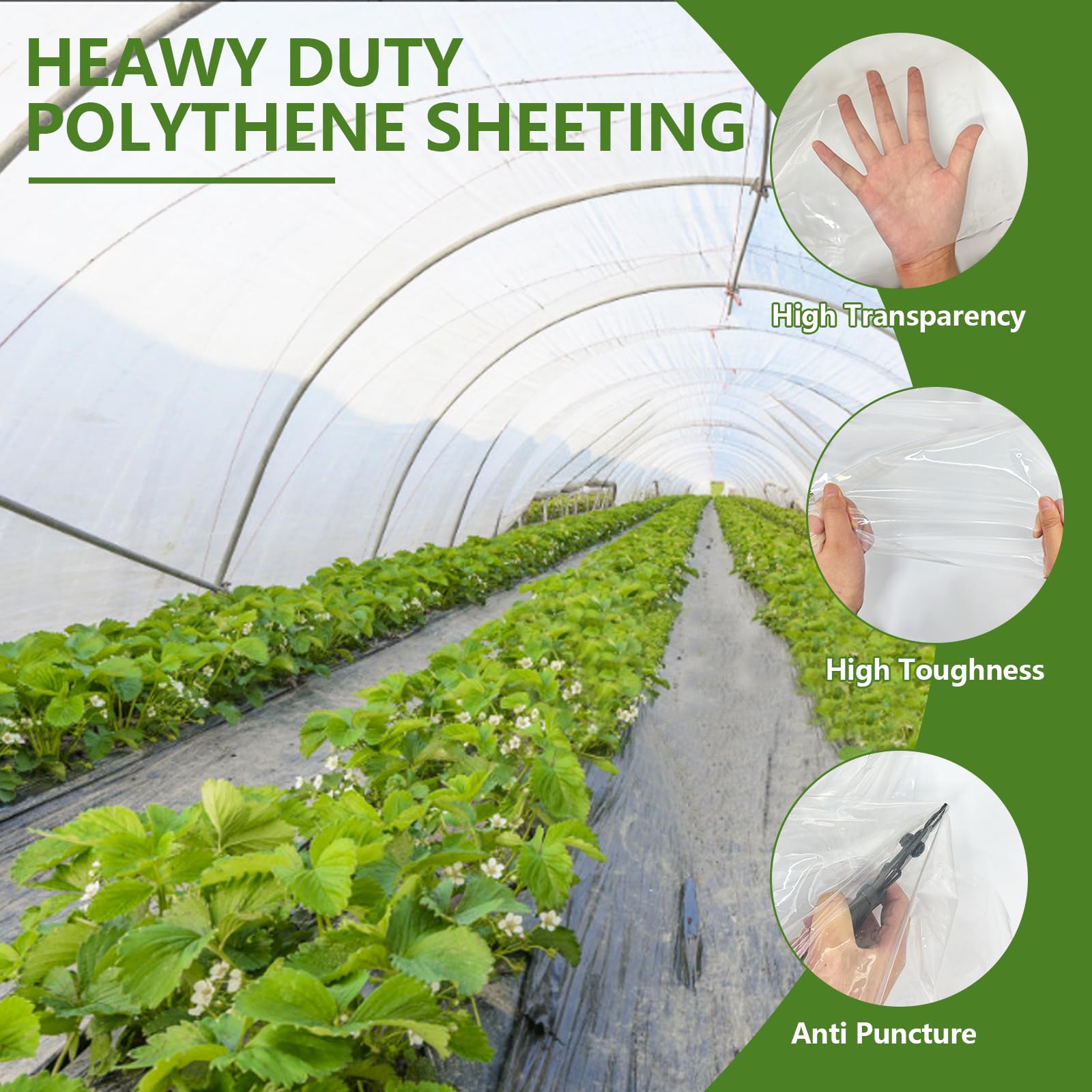 JNBGTU Plastic Sheeting Heavy Duty Polythene Sheeting, Thick Large Clear Plastic Dust Waterproof Sheets - Image 3