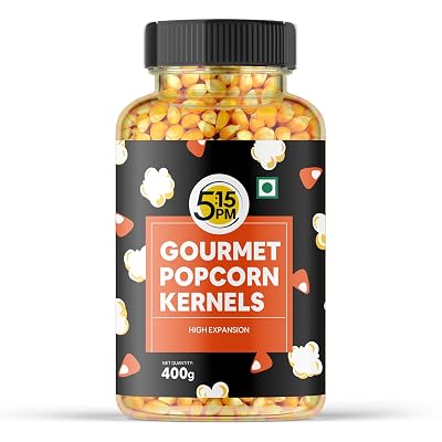 5:15PM Instant Popcorn Kernels Seeds 400g | Big Size Gourmet | High Expansion | A Grade Makkai Pop corn Kernels